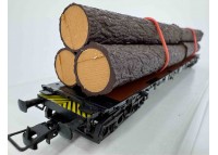 Vagon platfoma incarcat cu busteni DB - H0 ROCO 46213 - citeste !